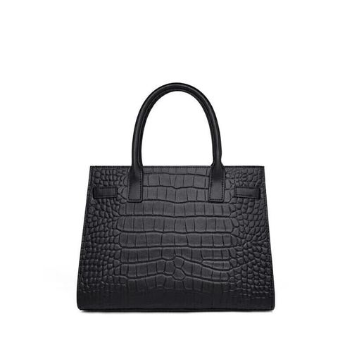 Bolso ZOOLER de Cuero Genuino Cocodrilo Negro para mujer