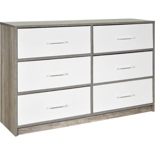 Mueble Comoda Cajonera 6 Cajones Tela Estructura Acero Mdf Houzer