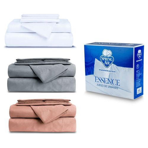 3 Pack Sabanas Matrimonial Spring Air: Gris, Khaki, Blanco