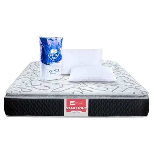 Colchón Matrimonial Ortopédico Atlas Starlight + 2 Almohadas