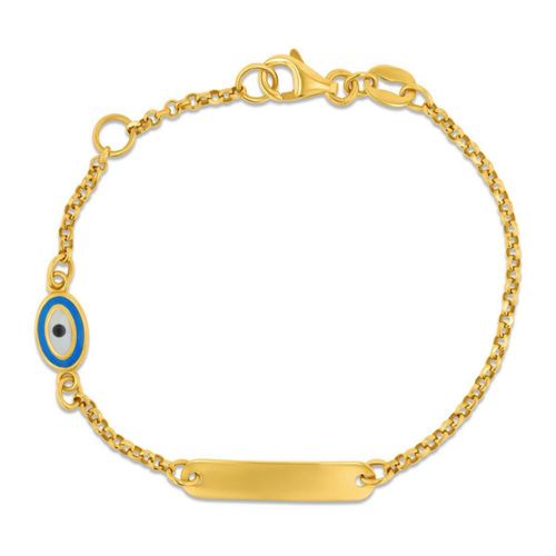 Esclava De Oro Amarillo 14K Con Ojo Turco SF-15-14K