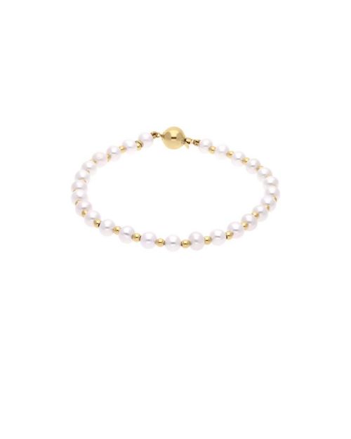 Pulsera De Perlas Y Oro Amarillo 14K (20Cm)