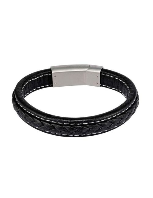 Pulsera de Acero y Piel para Caballero