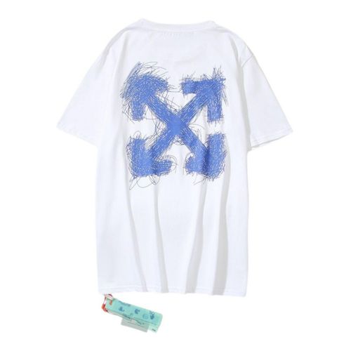 Playera Off White Striped Logo White
