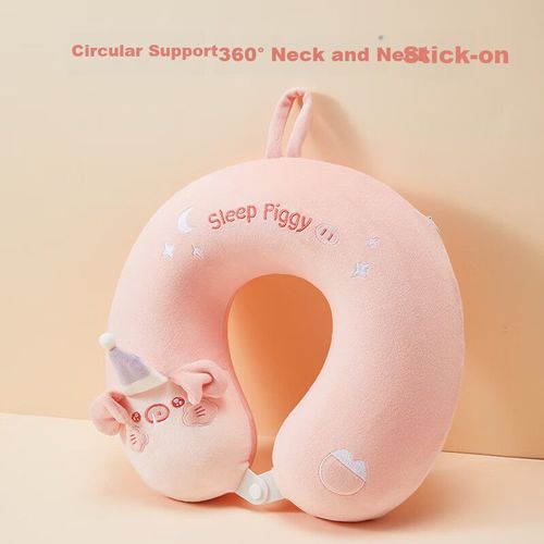 Almohada de viaje diseño cerdito Rosa MINISO