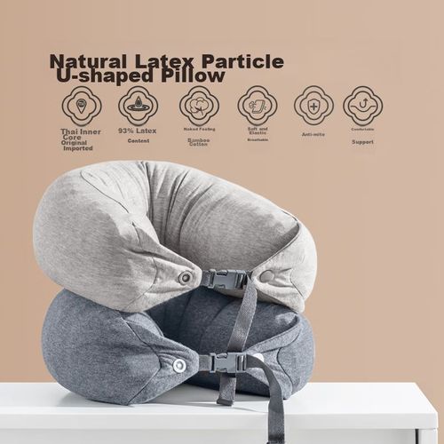Almohada de viaje forma de U Gris