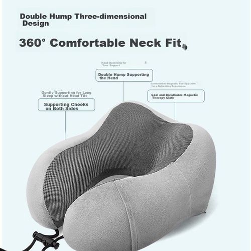 Almohada de viaje ergonómica de Memory Foam Gris