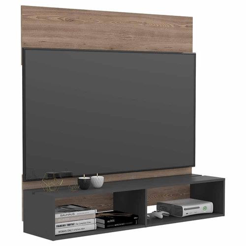 Panel de Tv Lara Color Miel y Plata Oscuro