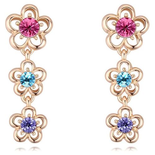 Aretes Ocean Heart, Baño oro amarillo, 18K, AC16-12