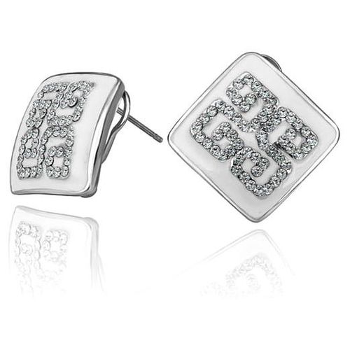 Aretes Ocean Heart, Baño oro blanco, 18K, ACJ6-14-93