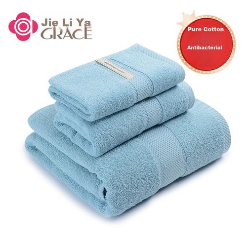 Juego de toallas de baño, manos y facial 3pzas azul