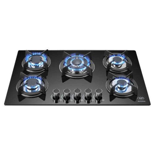 Parrilla A Gas 5 Quemadores Panel de Vidrio Avera Vt5