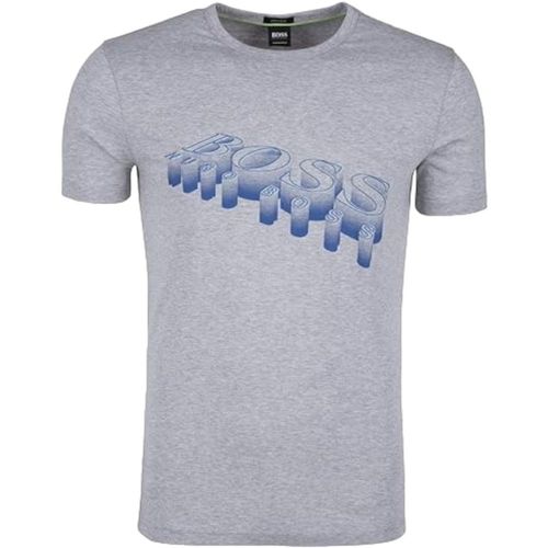 PLAYERA HUGO BOSS GREEN TEE LOGO 3D COLOR GRIS PARA HOMBRE