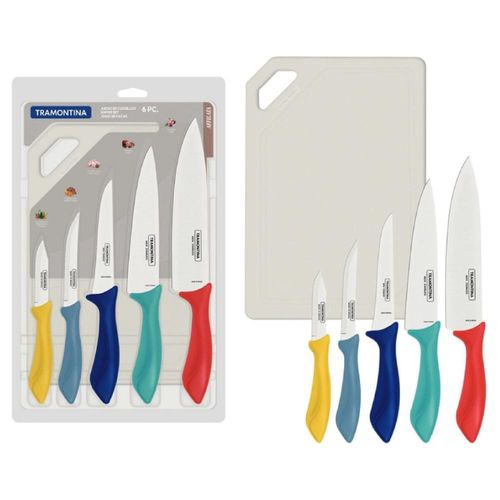 Juego de Cuchillos Tramontina 23699956 Affilata con tabla 6 pzas Multicolor END