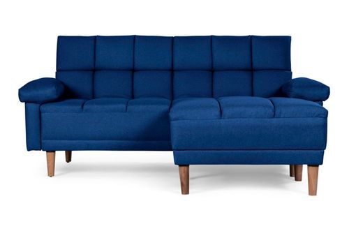 Sala Modular Makora Reversible De Lino Azul Modelo Eros