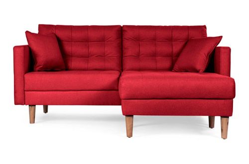 Sala Modular Makora Reversible De Lino Rojo Modelo Jerome