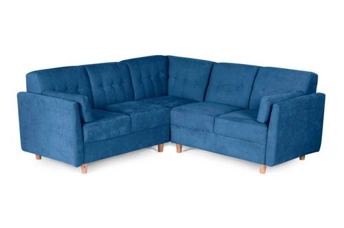 Sala Esquinera Makora De Terciopelo Azul Modelo Kravitz