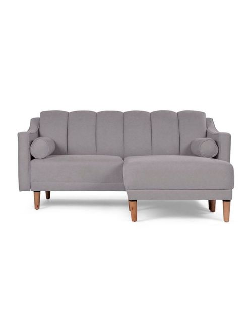 Sala Modular Makora Reversible De Lino Gris Claro Modelo Novella