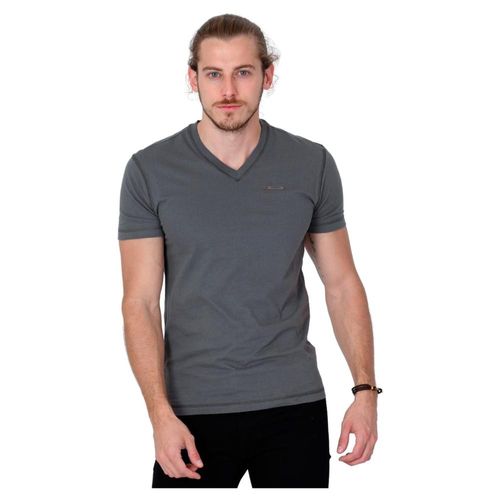Playera Hombre Básico Camiseta Gris Silver Plate 60203614