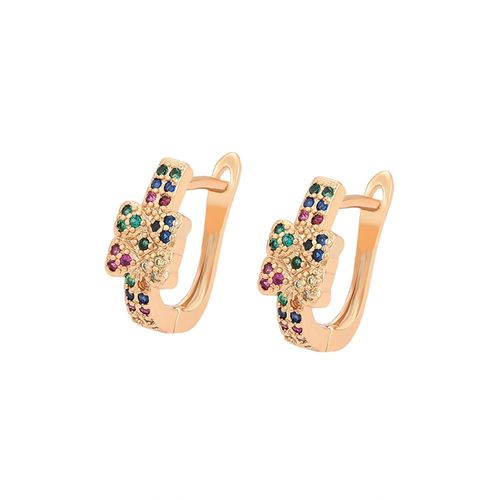 Aretes con Esmeraldas Rubí Zafiro y Citrino Oro 18K Laminado Dorado