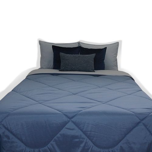 Juego de Cama Matrimonial San Antonio Azul Oscuro