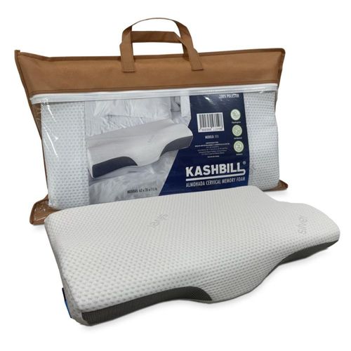 Almohada Kashbill Ortopédica Cervical Memory Foam, Hipoalergénica, Ergonómica y Antibacterial - Alivio de Presión y Soporte para el Cuello