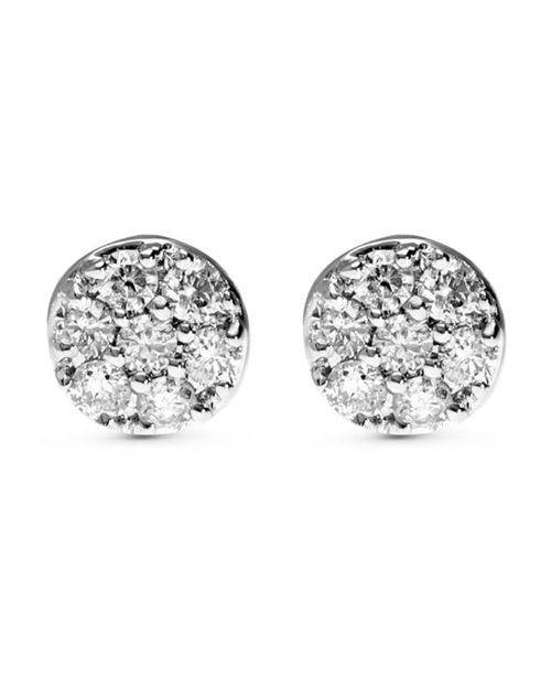 Broqueles de Oro Blanco 14K con 5 ptos Diamante SURAJ-3-A