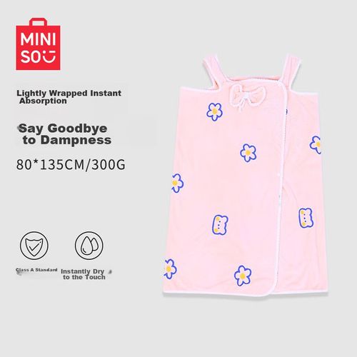 Bata de baño envolvente 80x135cm Rosa MINISO
