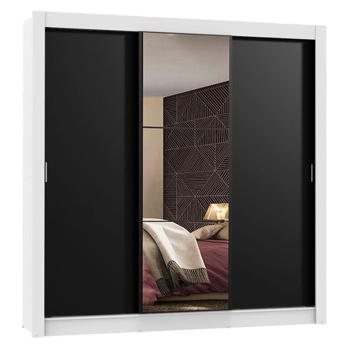 Ropero Madesa Monaco 3 Puertas Corredizas con Espejo BN