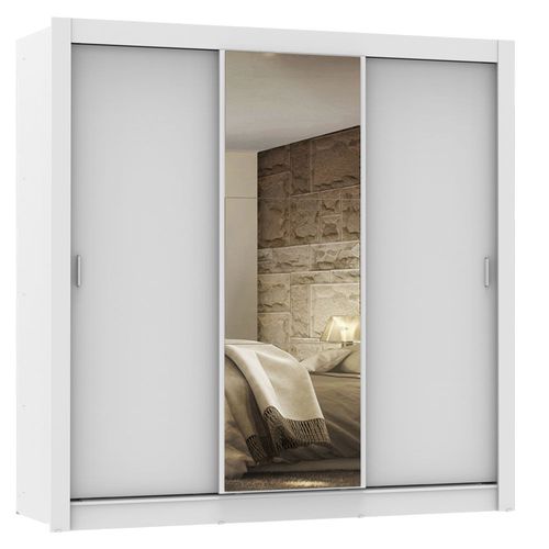 Ropero Madesa Lyon 3 Puertas Corredizas con Espejo Blanco