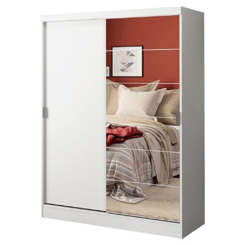 Closet Luke Madesa 2 Puertas Corredizas 1 Puerta Con Espejo Blanco