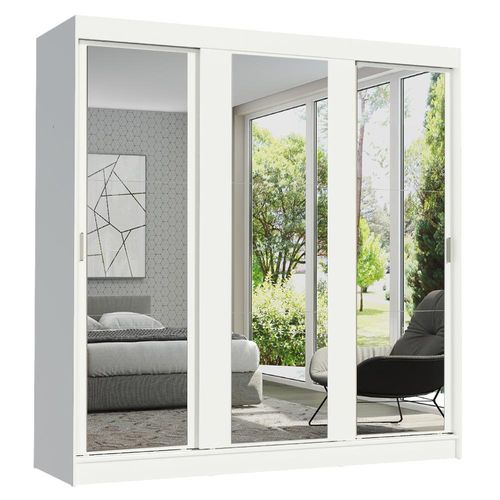 Ropero Doble Madesa Reno 3 Puertas con Espejo Blanco