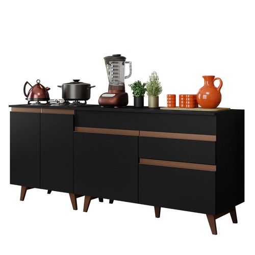 Kit de 2 Balcones de Cocina Reims Negro Madesa