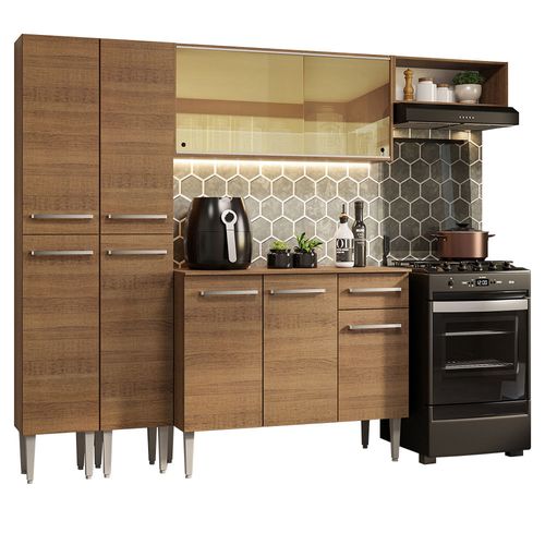 Armario Cocina Completo 229cm Emilly Madesa Marron 09