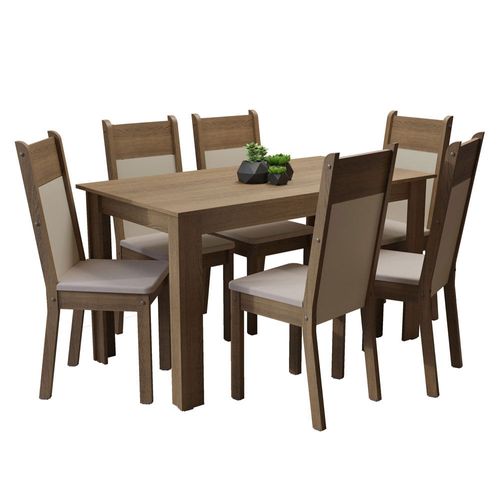 Juego Comedor Madesa Medelin Mesa Tablero de Madera y 6 Sillas MCB