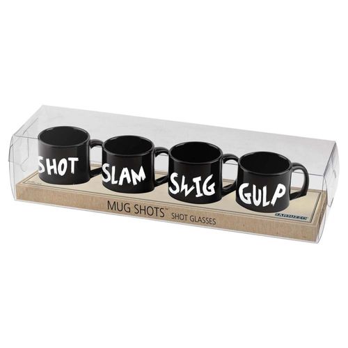 Set de Mug Shots Negro 74ml 4pzas Barbuzzo