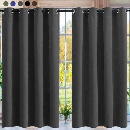 Cortina Blackout 2 Paneles Aislada Premium 132 X 213 Gris