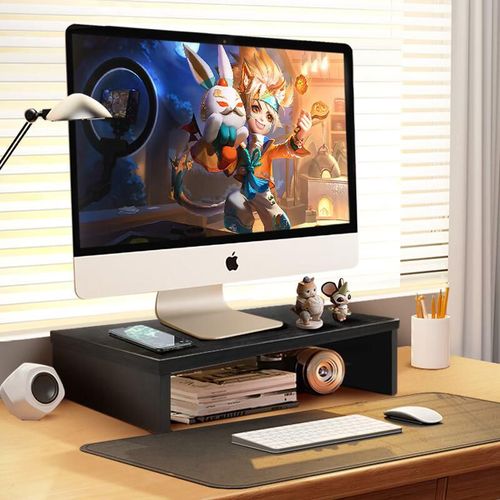 Soporte para Monitor Befon Ergonómico 50x20x8cm Madera Clara