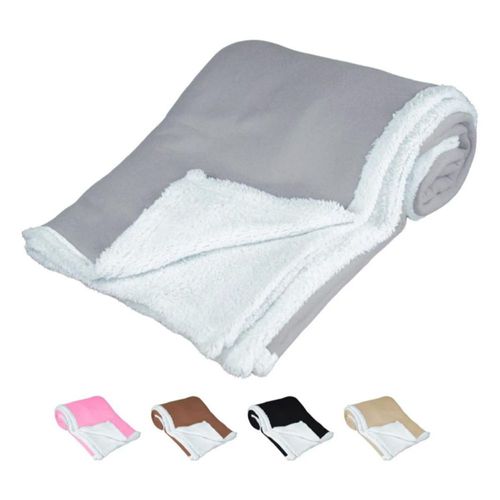 Cobija Súper Suave Cobertor Frazada Sherpa Ligera Individual Gris