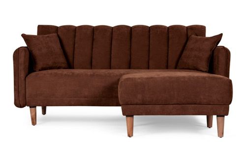 Sala Modular Makora Reversible De Terciopelo Chocolate Modelo Avocata