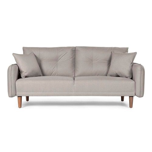 Sofá Cama De Lino Gris Claro Modelo Brookman