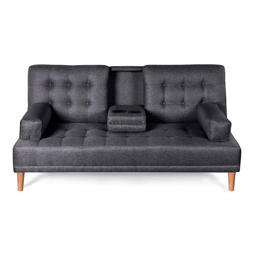 Sofá Cama De Lino Gris Oxford Modelo Queen