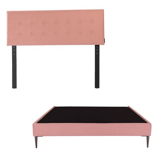Cabecera Matrimonial Dicasa Bilbao Palo de Rosa + Base Cama Slim CZD