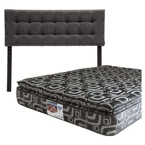 Cabecera Queen Size Dicasa Catania Gris O +Colchón Spring A Morgan CZD