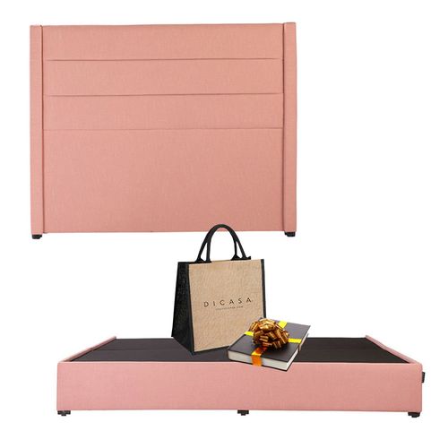 Cabecera King Size Dicasa Lugo Palo de Rosa + Base cama Havol CZD