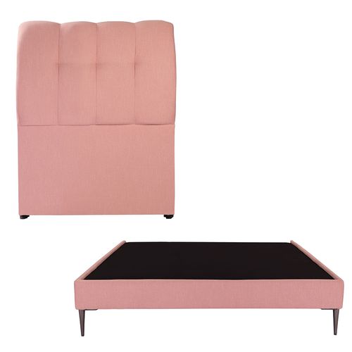 Cabecera Individual Dicasa Nube Palo de Rosa + Base Cama Slim CZD