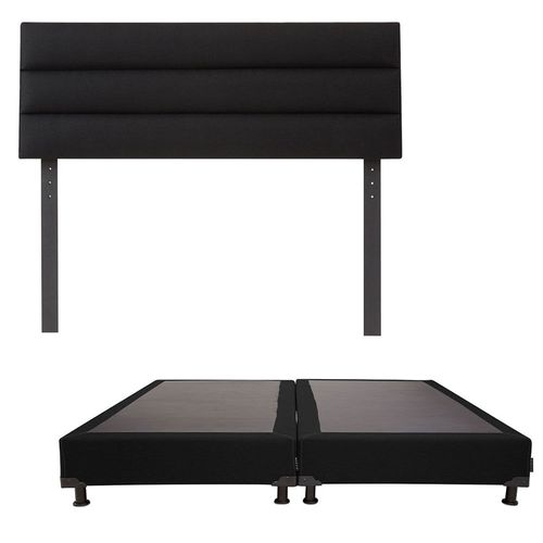 Cabecera King Size Dicasa Logan Negro + Box Dicasa Black CZD