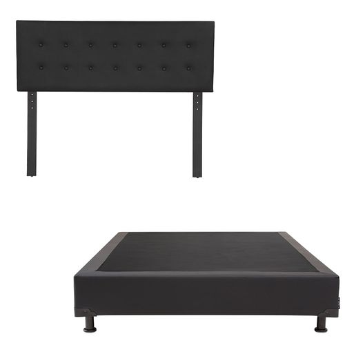 Cabecera Queen Size Dicasa Balboa Negro + Box Dicasa Vita CZD