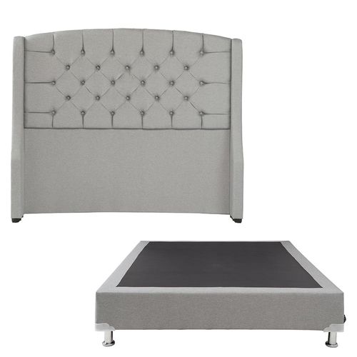 Cabecera Individual Dicasa Sitka Gris Claro + Box Dicasa Quantum CZD