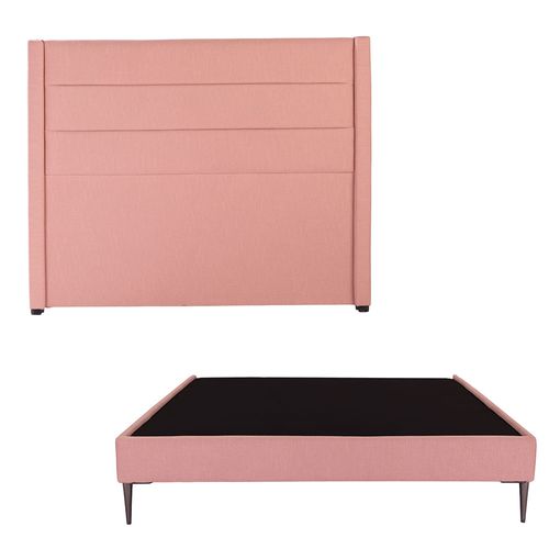 Cabecera Matrimonial Dicasa Lugo Palo de Rosa + Base cama Slim CZD